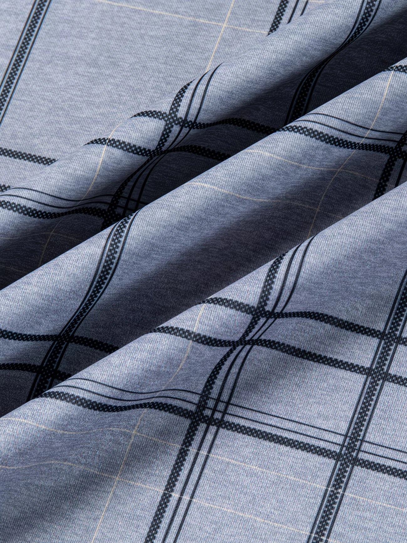Steel Grey Windowpane Check Men’s Shirt