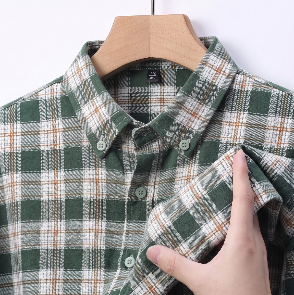 Olive Green Classic Check Shirt